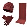 Unisex Knitted Scarf  Hat and Gloves Set Stretch Hat Scarf and Mitten Set