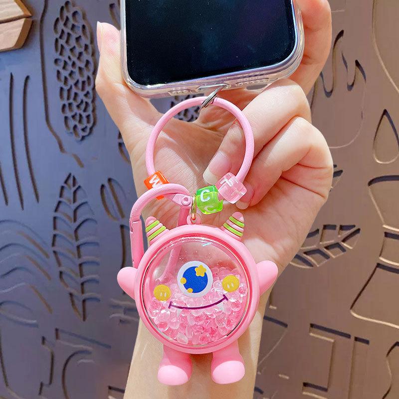 Creative Fragrant Bead Shaker Keychain Pendant Car Lanyard School Bag Accessories Fragrant Yiwu Small Gifts Opp bag packaging