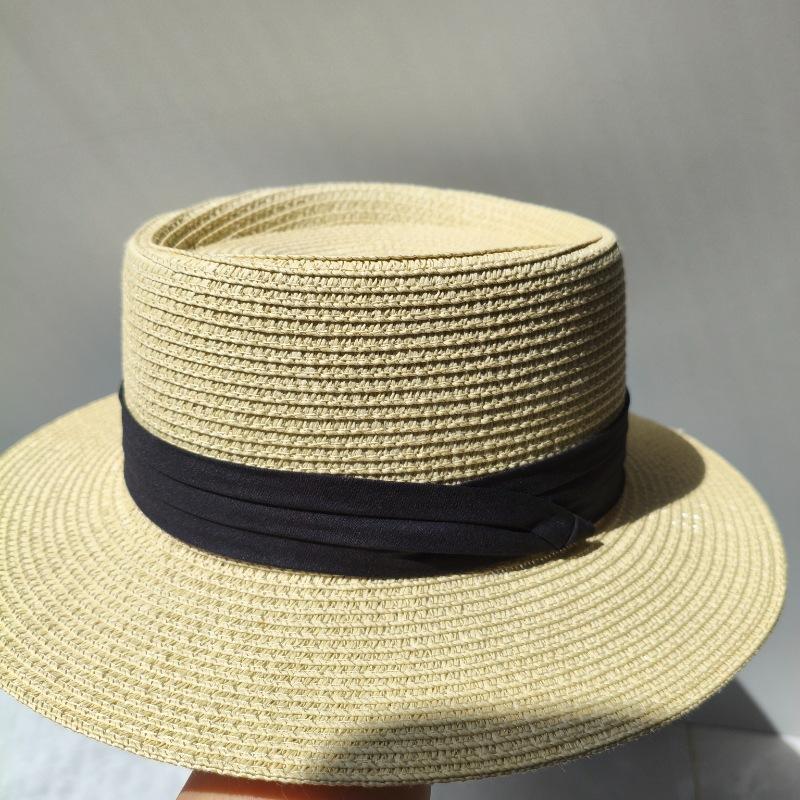 High-quality women's hats cross-border custom French top hats, straw hats, high-end seaside vacation photos