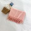 Mary 300g imitation cashmere tassel scarf women's winter solid color thickened warm shawl Japanese scarf