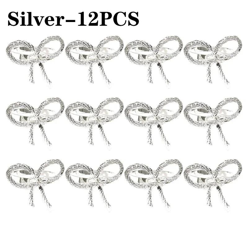 Bow Tie Napkin Rings Metal Table Decor Simple Elegant Design for Christmas Wedding Valentine's Day Party Dining Table Decor