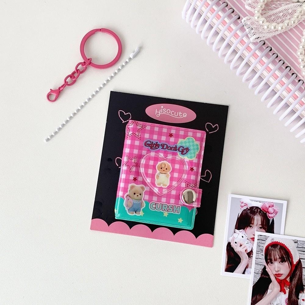 Snap Closure Mini Photo Album Keychain Card Storage Album New Idol Card Organizer