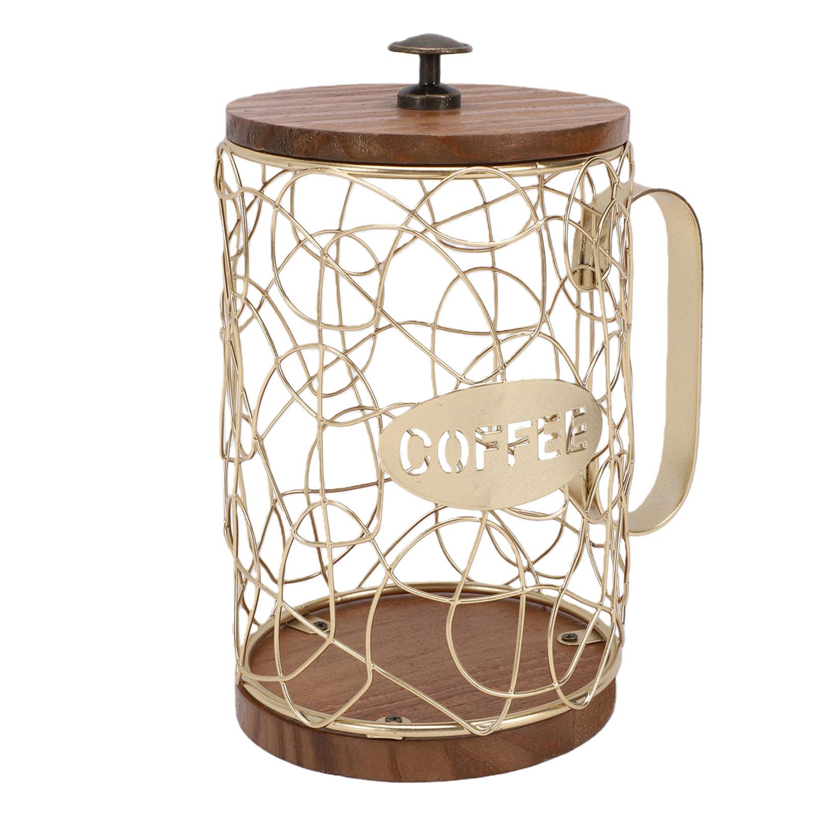 

Coffee Pods Holder Large Capacity Coffee Capsule Basket with Lid for Counter Table Bar Home Cafe Hotel