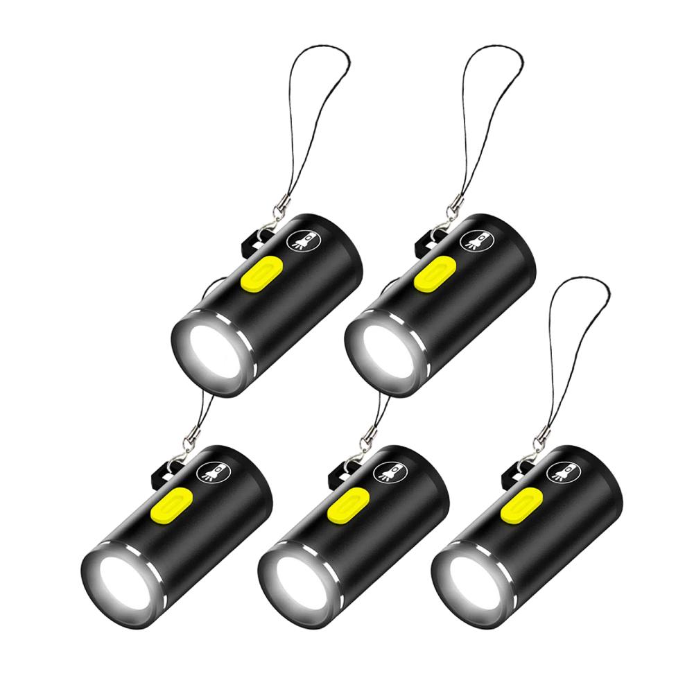 1-5PCS LED Handheld Mini Flashlight Type C Powered Small Pocket Flashlight Outdoor Emergency Light for Outdoor Hiking Camping