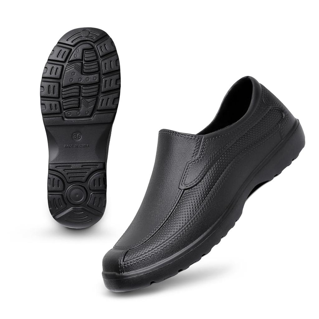 [IBcaravan] EVA Kochschuhe, Wasserdicht, Ölbeständig, Rutschfest und Einweichbeständig, Schwarz, Größe 25,5 cm, 1 Paar