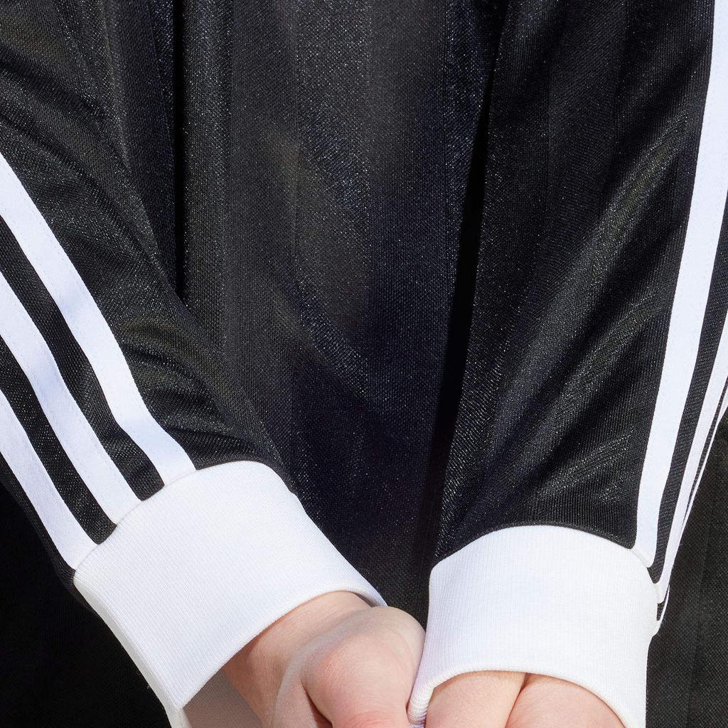 Adidas Originals Trefoil Logo Print V-Neck Long Sleeve T-Shirt Women Tops Black IR9769