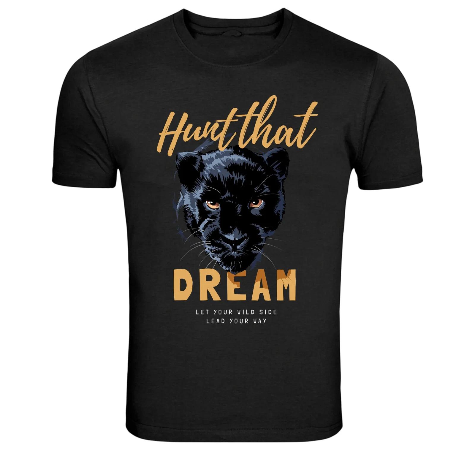 Hunt That Dream Black Panther Motivation Graphic T-Shirt XL