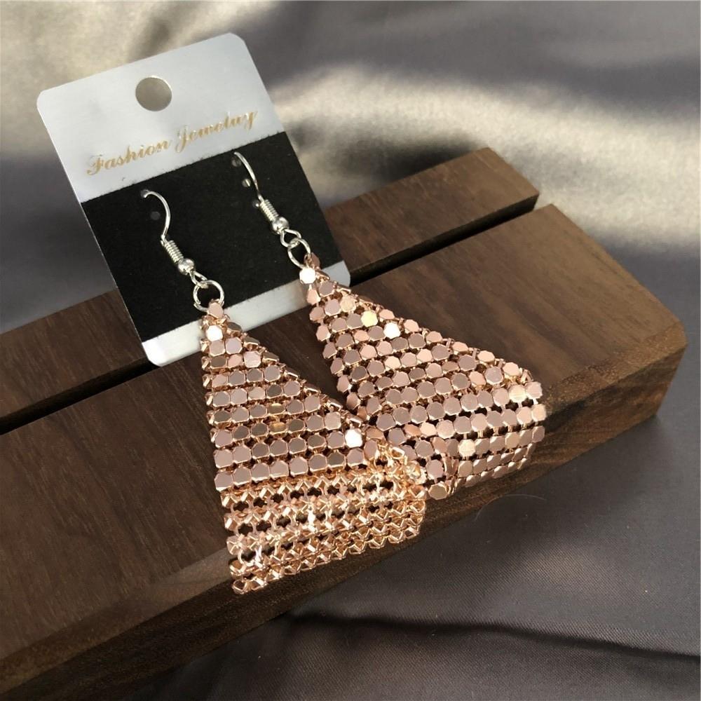 Exaggerated Geometry Metal Sequins Earrings Dangling Pendant Earrings Music Festival