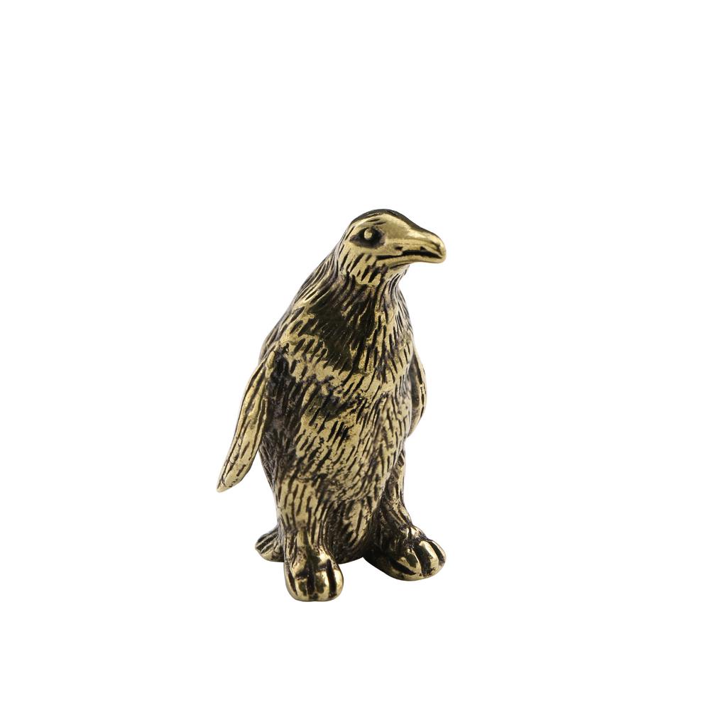 Emperor Penguin Brass Metal Decorative Figurines Living Room Decoration Creative Animal Copper Carving Handicrafts Souvenir