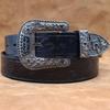 Men's Genuine Cowhide Leather Retro Western Embossed Pin Buckle Belt