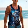 Wolf Pattern 3D Printed Men's Tank Tops Summer Quick-dry Breathable Sport Streetwear Vest Sleeveless Animal Man Clothing