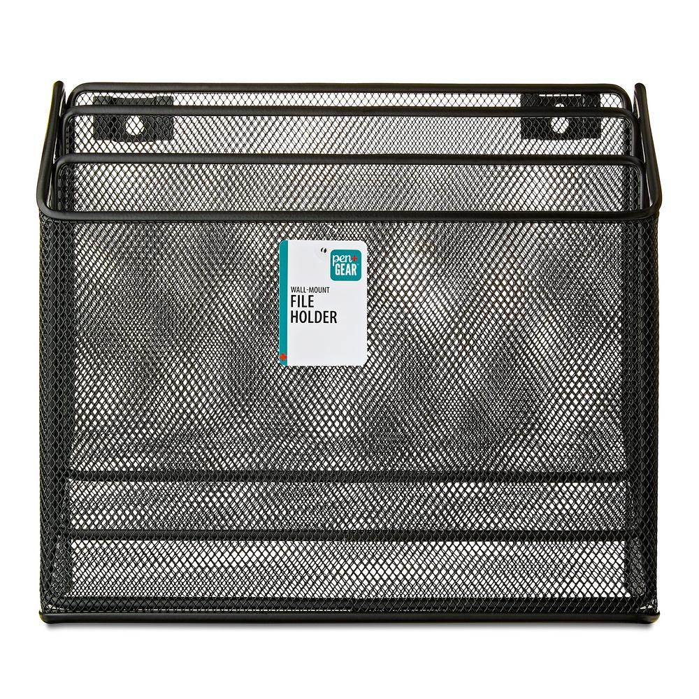 Wall Mount Metal File Organizer 3 Tier Mesh Holder Documents Reports Folders and Magazines Office Desk Storage Solution