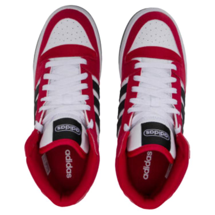Adidas BREAK START Non-slip Wear-resistant Shock Absorption Mid-Top Basketball Shoes Men's White Red Sneakers JI3405