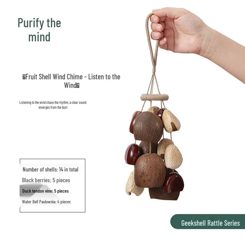 

Hand-Crank Fruit Shell Bell Pendant for Sound Therapy & Meditation