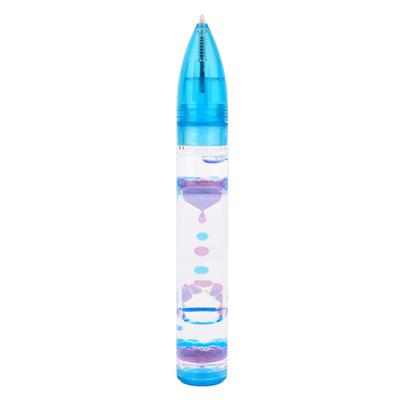 Penna a bolle di movimento Anti ansia Design a clessidra Antistress Colorato Liquido Movimento Bubbler Fidget Pen Desk