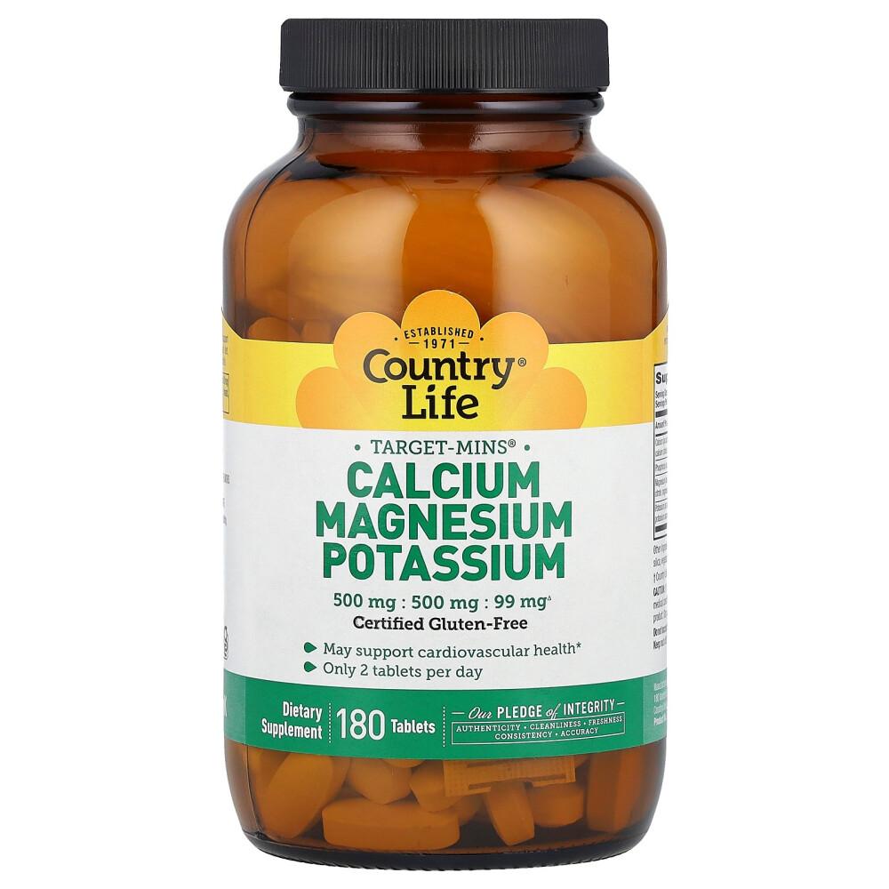 Country Life Target-Mins Calcium Magnesium Potassium 180 Tablets