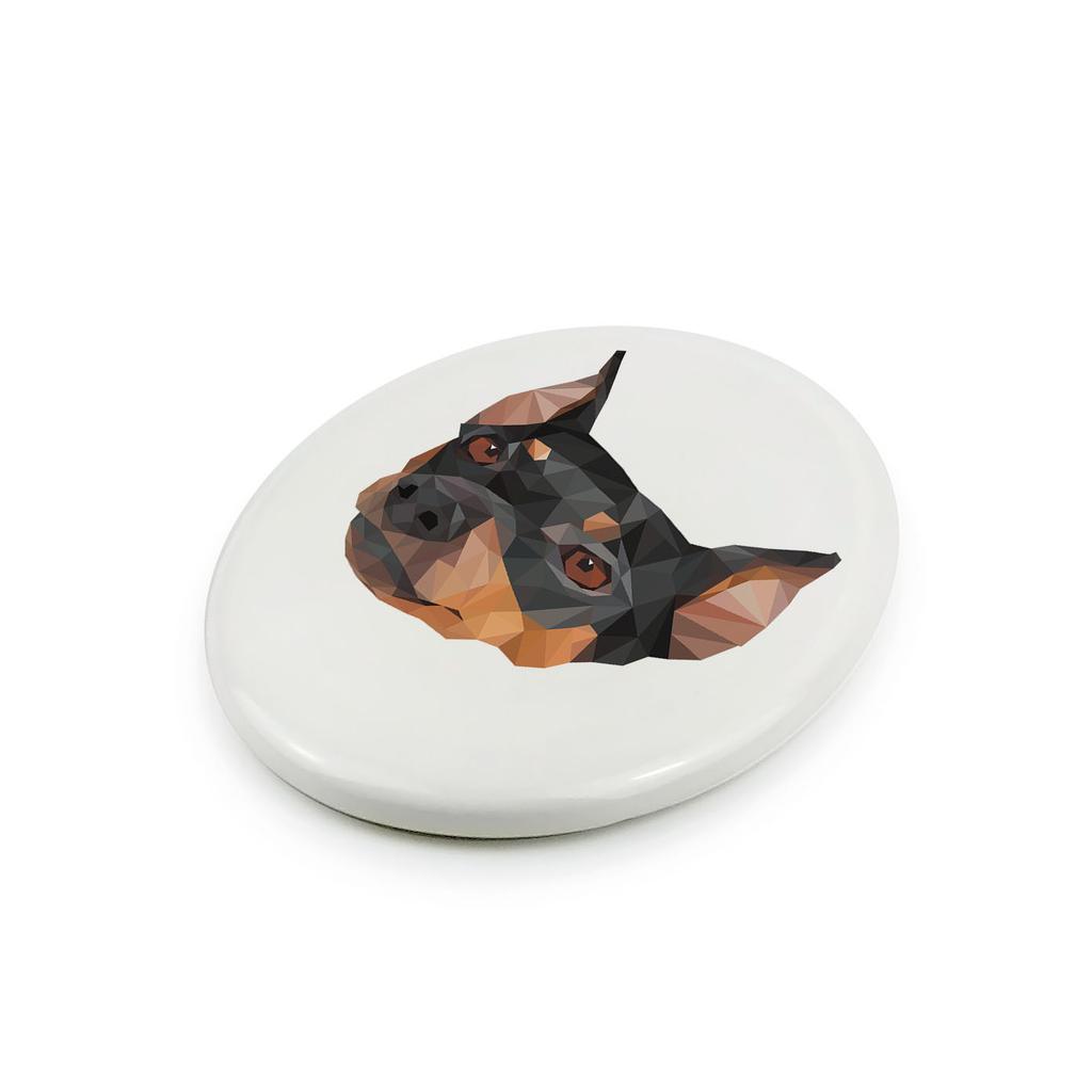 Pinczer Średni, Pinczer Niemiecki -Płytka Ze Zdjęciem I Napisem Geometryczna Marki Art-Dog