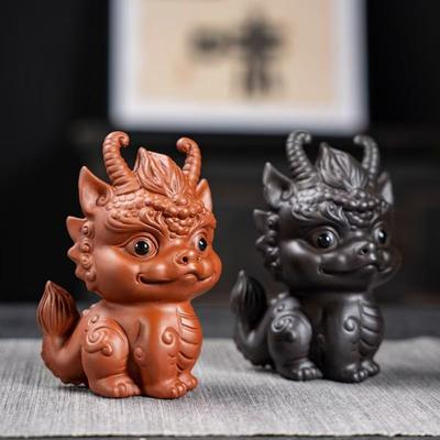 Miniature Dragon Statue Tea Pet Ornament Desktop Tea Decoration Tea Accessories for Farmhouse Office Garden Bookcase Apartment