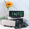 Plug-in LED Mirror Calendar Temperature and Humidity Meter Table Clock Desktop Electronic Digital Clock Voice Controlled Three Sets of Alarm Clock