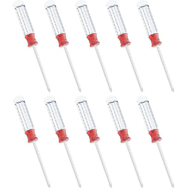 10PCS Mini Phillips Screwdriver, 2mm Cross Head with Blue Non-slip Handle for Small Appliances, 2.56"(65mm) Total Length, Non-magnetic