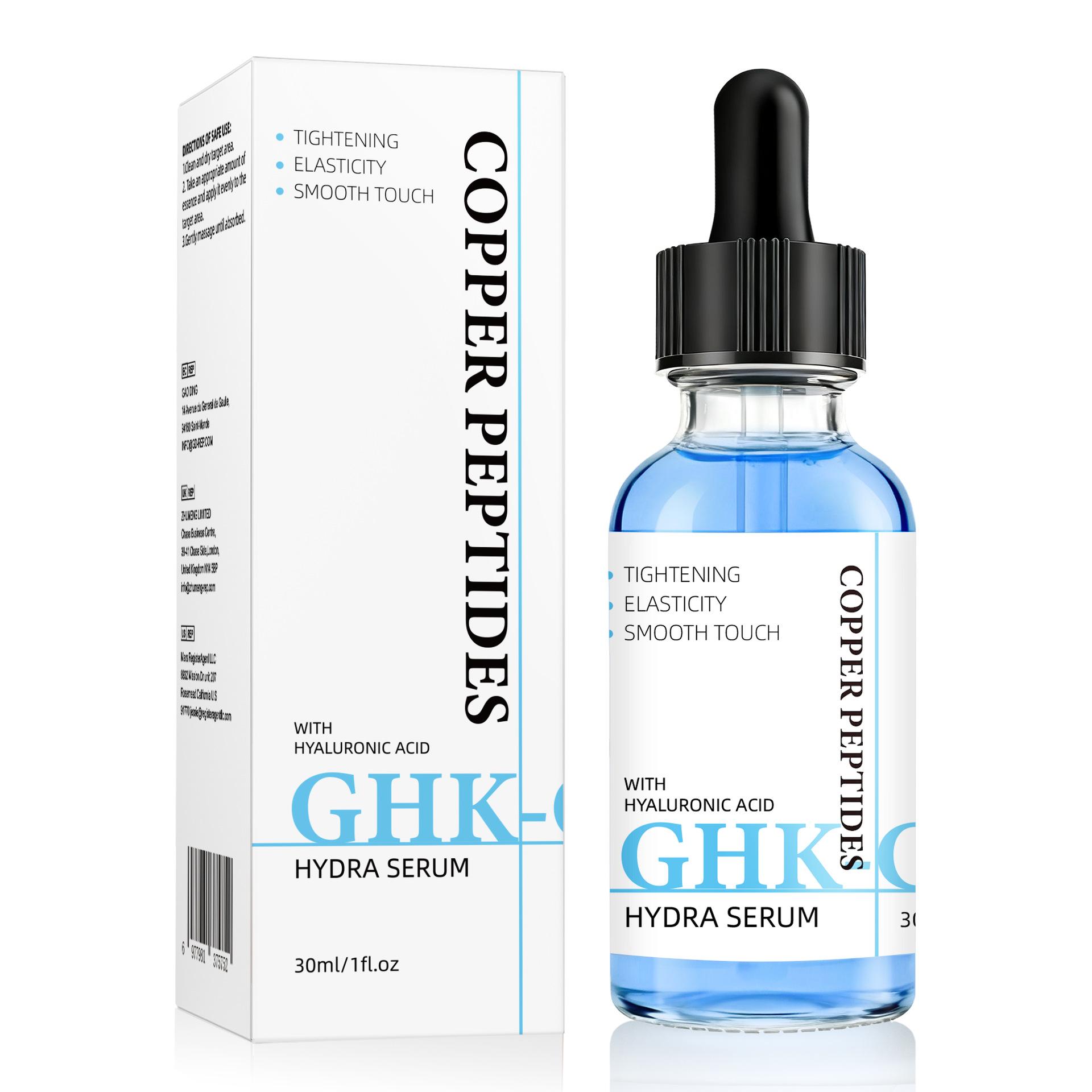 Copper Peptide Firming Serum 30ML Low-Molecular Hyaluronic Acid Deep Hydration Boosts Elasticity and Softens Fine Lines Blue Bottle Stability Formula