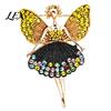 Ballet Fairy Brooch Pin Sparkling Rhinstone Brooch, Winged Dancer Girl Alloy Lapel Shirt Accessory Pin, Women Jewelry Accessories for Suit Dress Coat