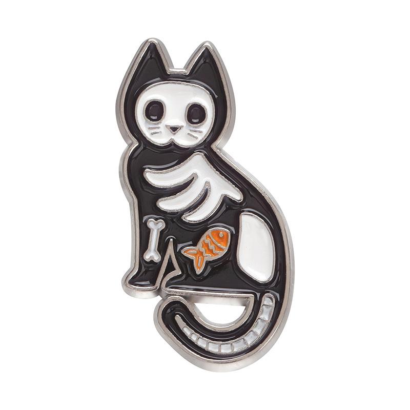 Black Cat Adorable Skull Bat Pumpkin Dog Pin In Alloy With Colorful Finish For Unisex Statement Fashion