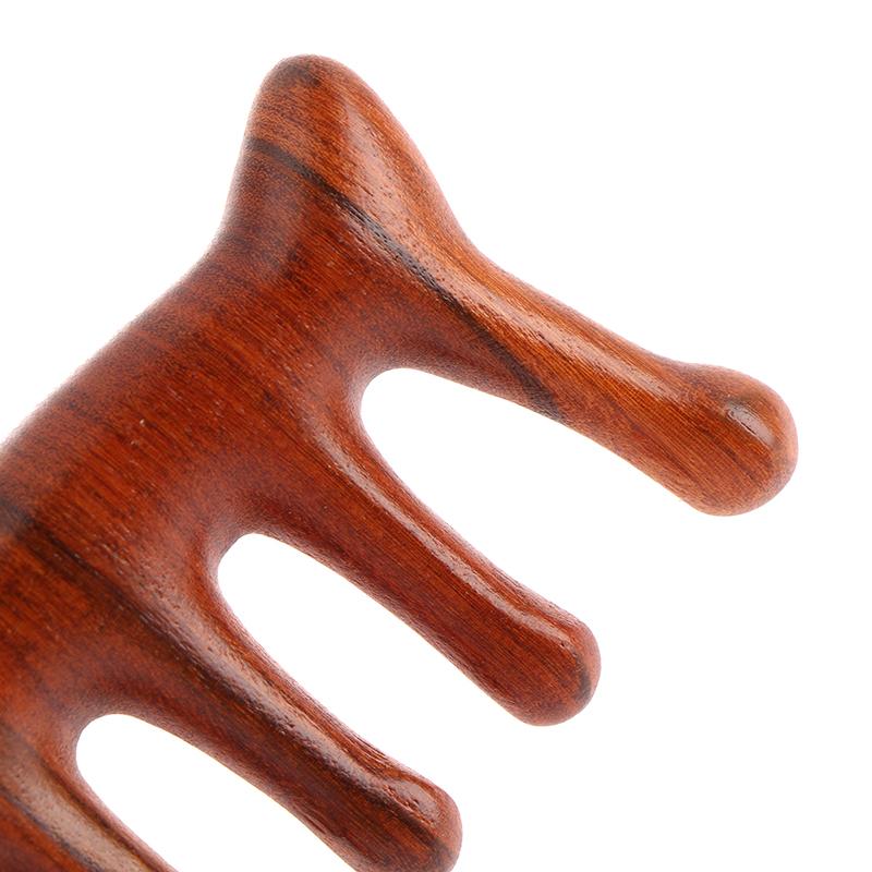 Holztherapie Massagekamm Kopf Gesicht Kopfhaut Gua Sha Massagegerät Natürliches Gesichts-Sandelholz Breitzahn Gua Sha Schaben Körpermassage