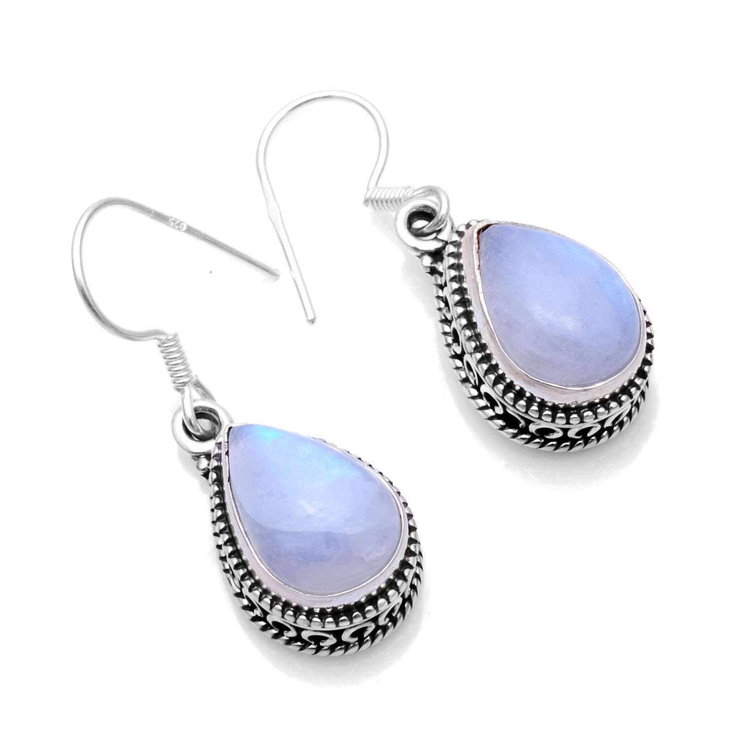 

Rainbow Moonstone Gemstone Earrings Solid 925 Sterling Silver Handmade Earrings Jewelry Gift For Women And Girls E-1460