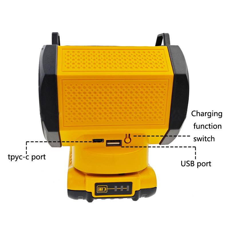 Wireless Bluetooth Speaker, For Makita/Dewalt18V 20V Li-ion Battery IPX 7 Waterproof Portable Speaker Home/Party/Outdoor/Beach
