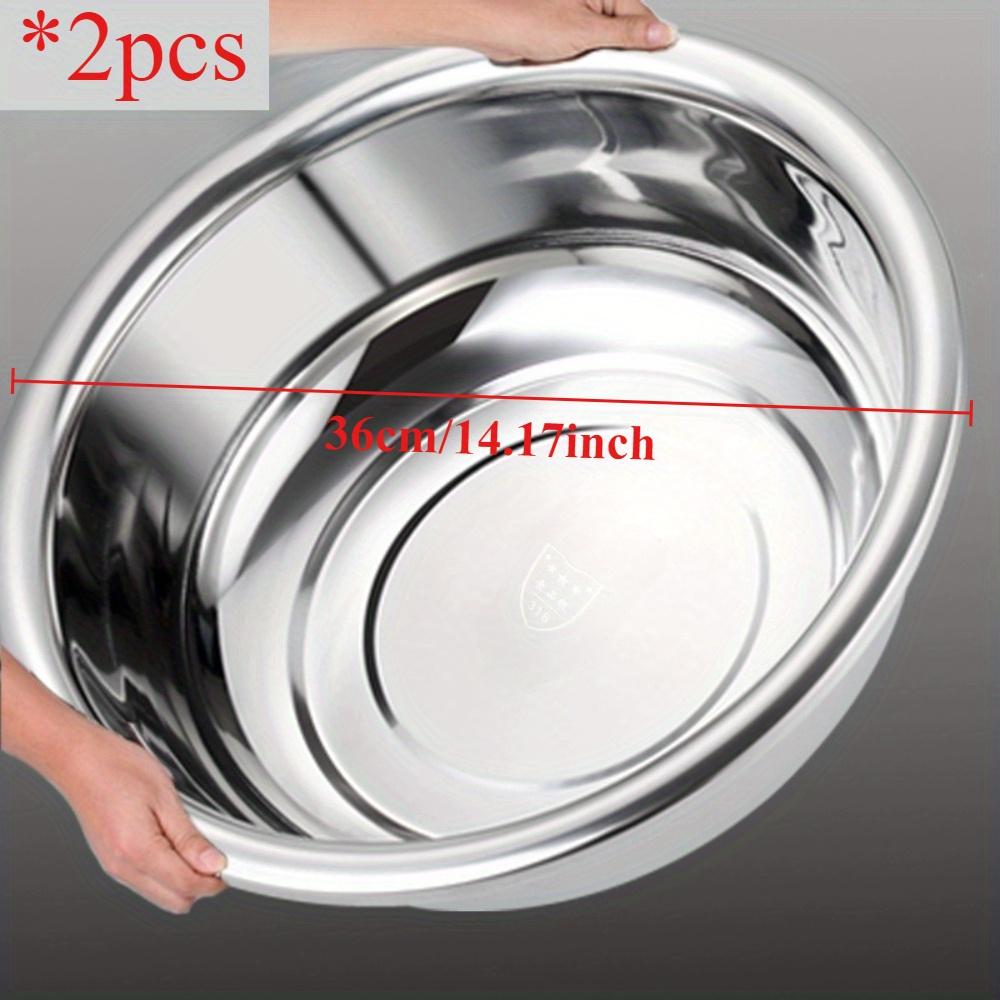 Commercial Stainless Steel Bowl 14" Heavy-Duty Rustproof (1/2PC) | Multi-Use for Cooking/Washing/Dishwashing