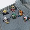 6 Pcs Fashion Cartoon Anime Brooch Funny Monkey D. Luffy Enamel Pin Metal Badge Jewelry Clothing Backpack Accessories Gift