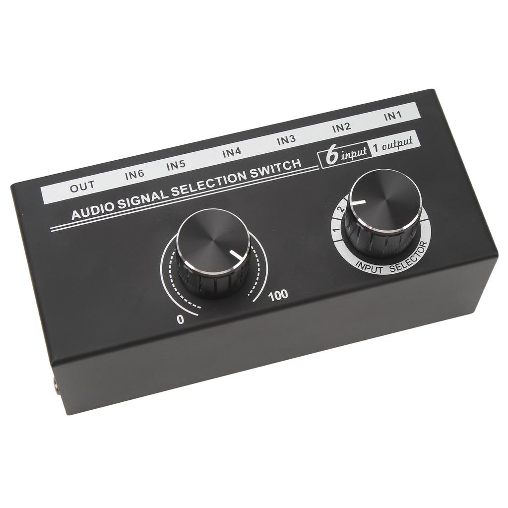 QH 06 6 Vstupní 1 výstupní audio přepínač 6 v 1 výstupní audio signálový selektor přepínač přepínač výběru zdroje Telefon