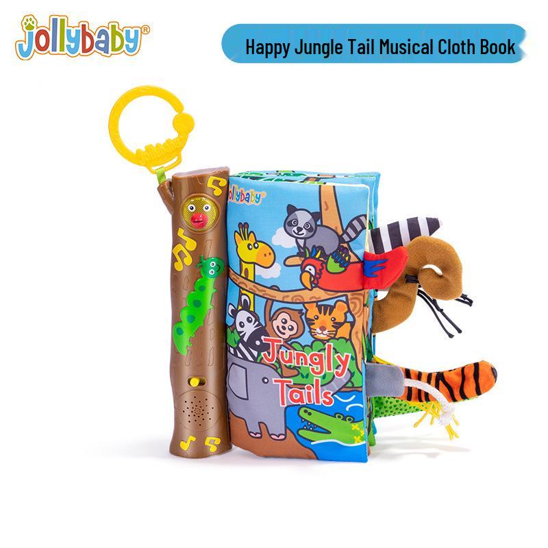 

Jollybaby Музыкальная тканевая книга, устойчивая к разрывам, для детей 0-3 лет: Развивающая головоломка и игрушка с успокаивающими звуками