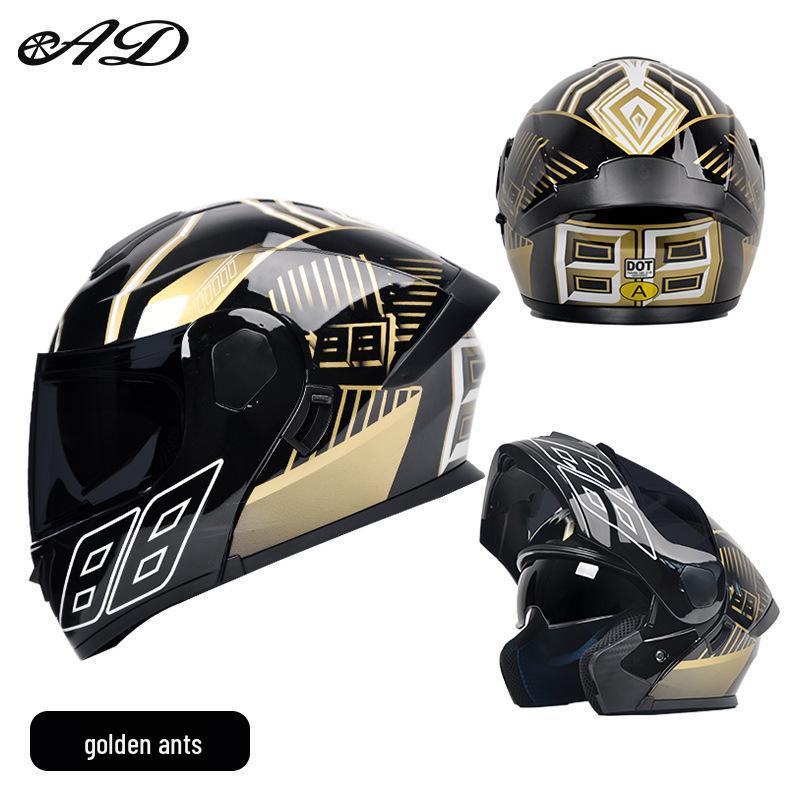 AD All-Season Flip-Up Full Face Motorcycle Helmet, 3C/DOT Certified for Men and Women