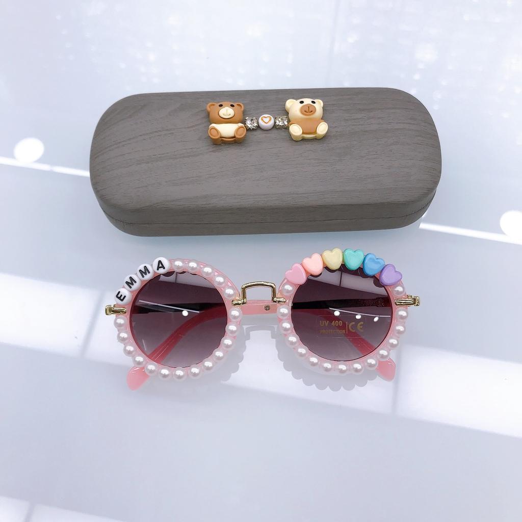 Fashion Children'S Sunglasses Diy Pearl Cute Boys And Girls Concave Dance Glasses Sunscreen Sunglasses Tide