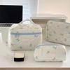 3Pcs Large Cosmetic Pouch Makeup Bags with Sweet Bows Design Storage Organizer For Storing Cosmetics And Toiletries