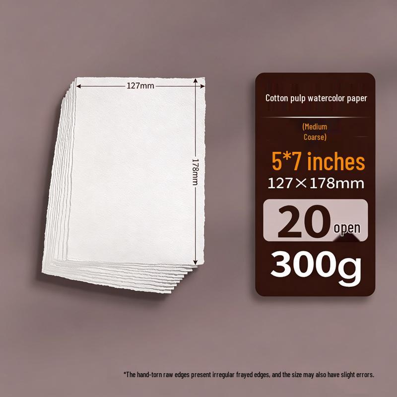 300g Watercolor Postcard Paper - Thick, Medium Rough Texture, Wood Pulp, Square, Blank Cardstock for Painting and Drawing
