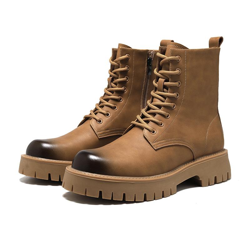 Мужские зимние ботинки British Martin высококачественные ботинки для активного отдыха высокие ботинки на толстой подошве 38 жёлтый 5089₽