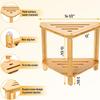 2-Tier Bamboo Bathroom Stool - Solid Wood Non-Slip Shoe Stool & Bath Seat, Multi-Purpose Household Shelf for Shower/Toilet