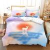Elk Duvet Cover Set 3D Print Cartoon Elk Colourful Background Flowers Leaves King Size for Kids Boys Girl Polyester Bedding Set