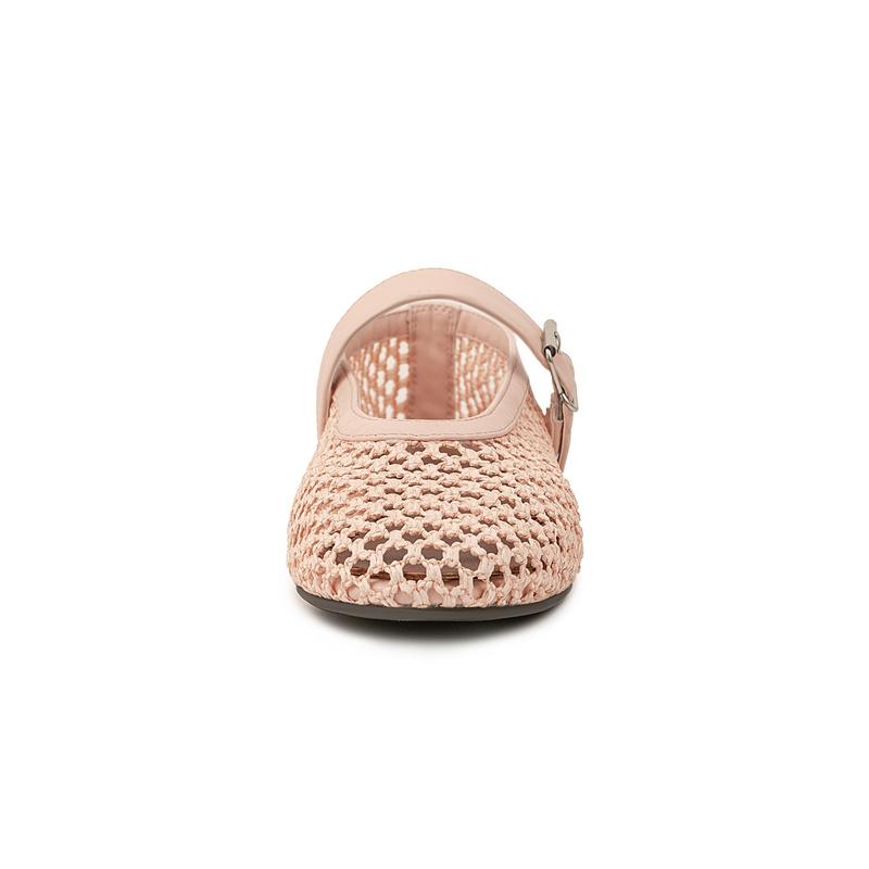 Fashion Summer Woven Hollow Out Flat Sole Single Shoes Comfortable Women Low Heel Commuting Studentsshoes Fashionable Handmade Sandal 45