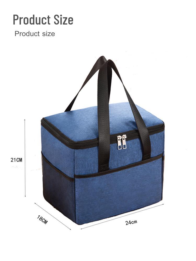 Cationic Waterproof Insulated Large Lunch Bag with Ice Pack for Picnics and Travel