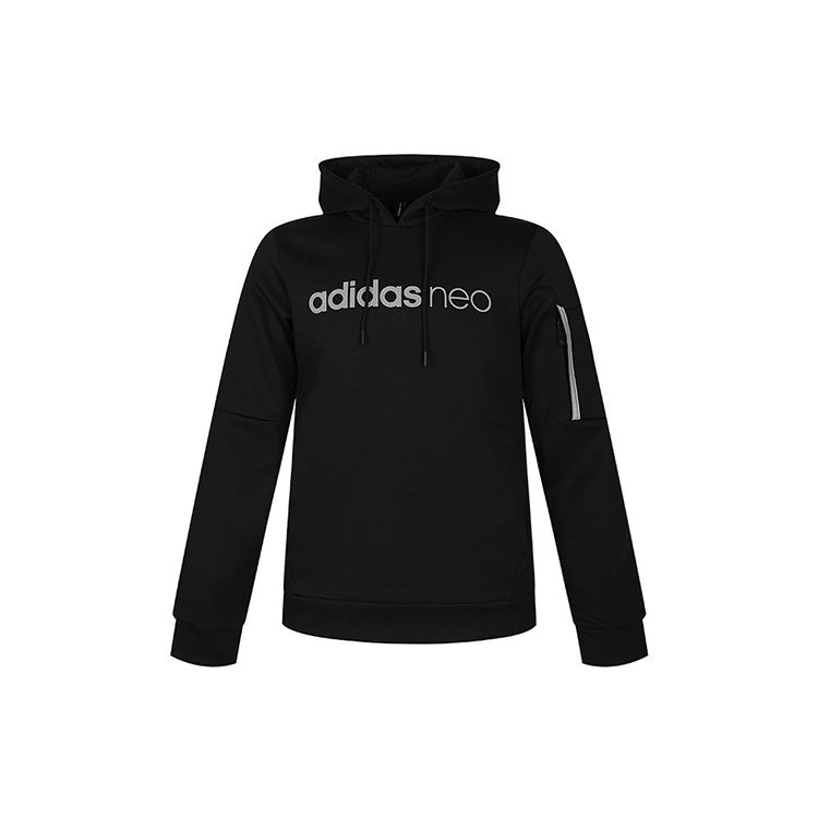 adidas Neo Men s Black Logo Print Hoodie EI4470 S
