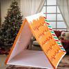 Gingerbread Christmas Tent 43" X 33" Brown Christmas Sleepover Tent for Kids Gingerbread Play Tent House for Indoor Holiday Party