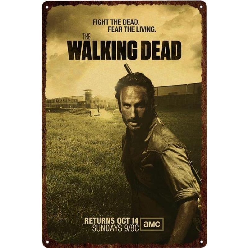 Metal Tin Poster The Walking Dead Movie Metal Sign Plaque Poster for Bar Club Wall Decor Retro Home Vintage Wall Plate Pendant