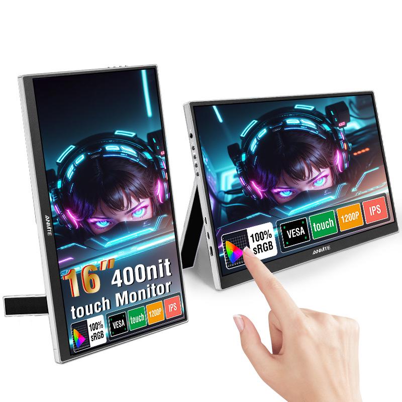 Anmite 16" IPS Touchscreen Portable Monitor for Laptops & Gaming Consoles