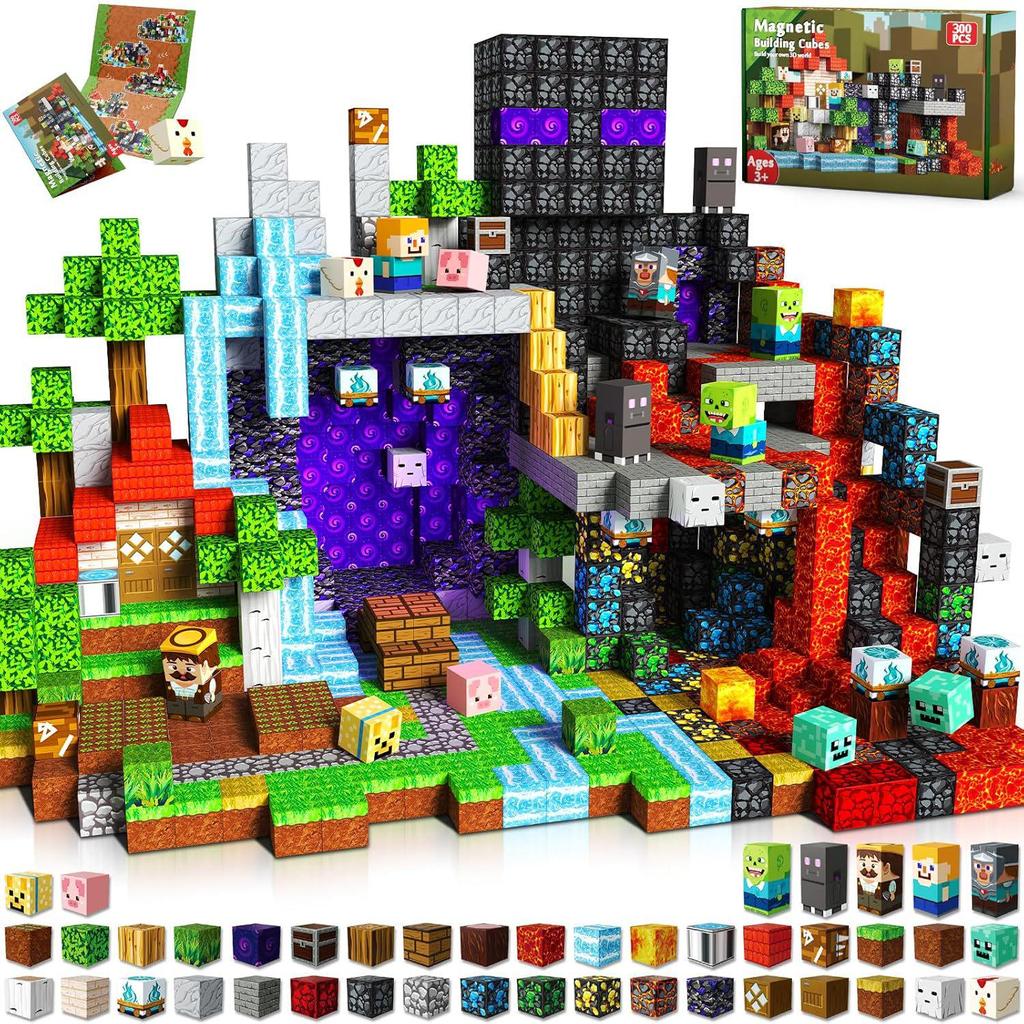 Cross MC Minecraft Magnetic Cube Puzzle: Educational Magnetic Blocks for Kids