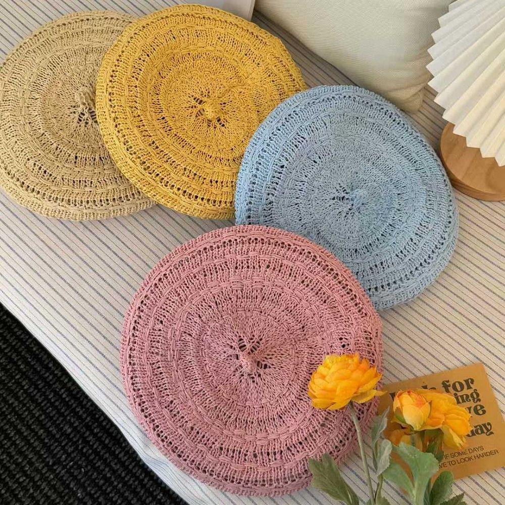 Polyester Beret Cap Breathable Sun Hat Creative Gift Bonnets Cap
