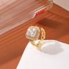 European American High-end Gem Ring Women Niche Light Luxury Zircon Open Adjustable Finger Jewelry Gift